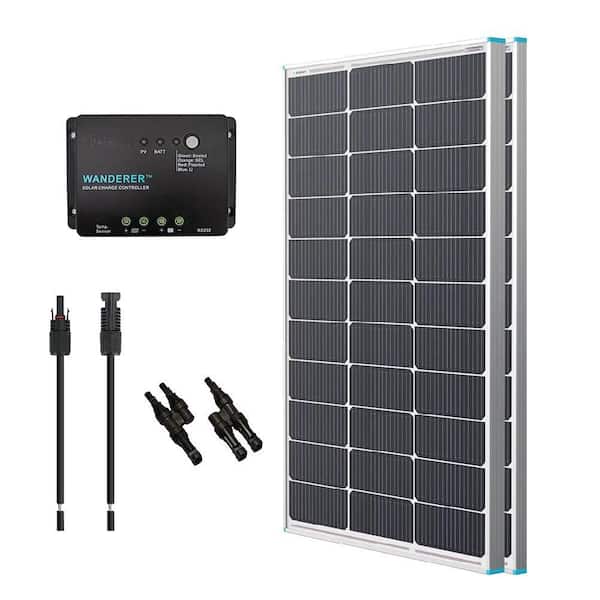 200-Watt 12-Volt Monocrystalline Solar Bundle Off-Grid Kit with 30 Amp PWM Charge Controller