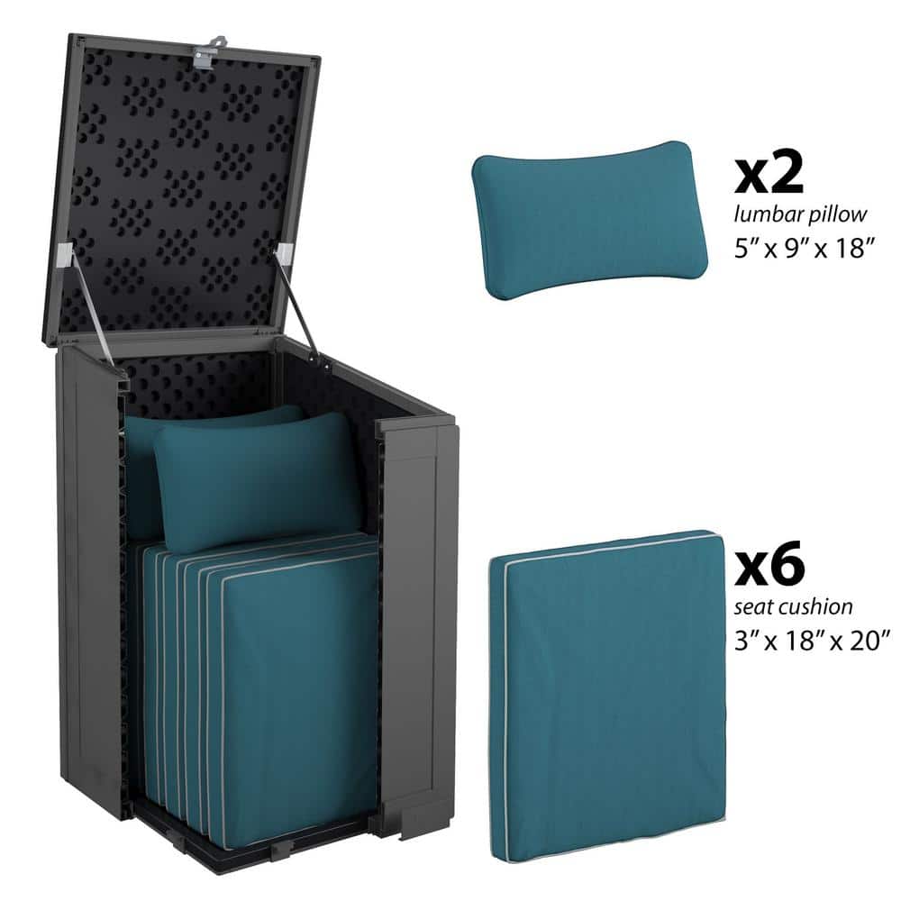 Gray and Black Lockable Outdoor Storage Deck Box