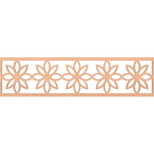 Ekena Millwork Daisy Fretwork 0.25 in. D x 47 in. W x 12 in. L Alder Wood Panel Moulding