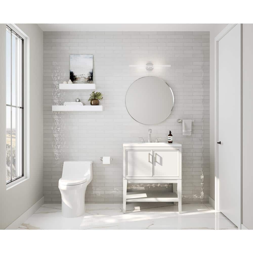 Winnow 30" White MDF Freestanding Single Bathroom Vanity with Quartz Top