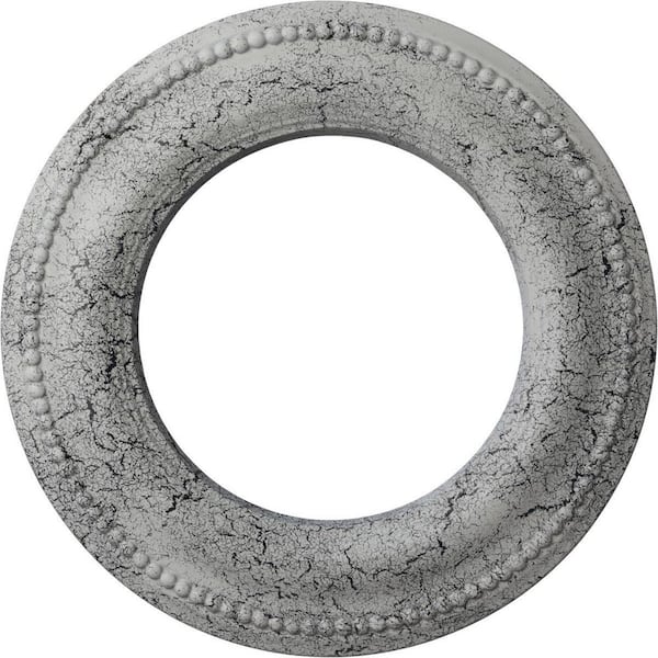 Ekena Millwork 3/4 in. x 13 in. x 13 in. Polyurethane Bradford Classic Ceiling Medallion , Ultra Pure White Crackle
