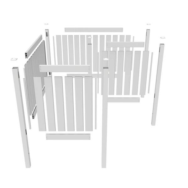 Barrette Outdoor Living 6.4 ft. x 6.4 ft. White Vinyl Fence Panel Outdoor Changing Room