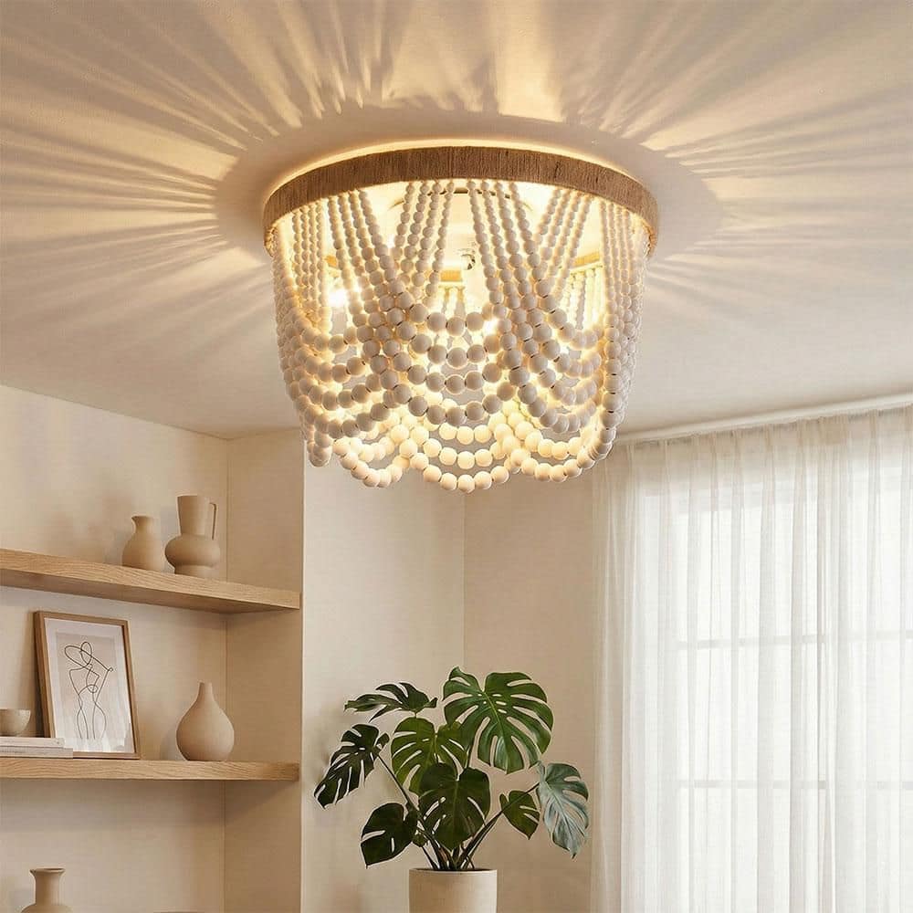 Aiwen 3-Light Antique Rustic White Fl...
