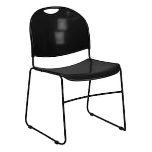 Plastic Stackable Side Chair in Black