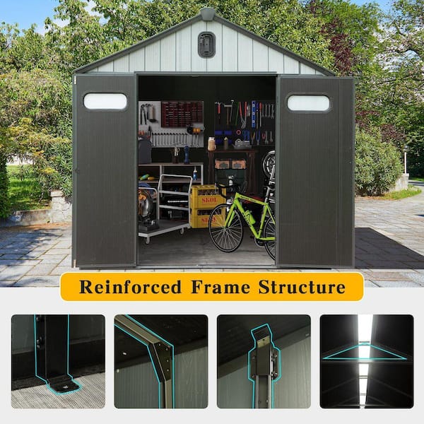 Zeus & Ruta 6 ft. W x 6 ft. D Resin Shed with Lockable Door