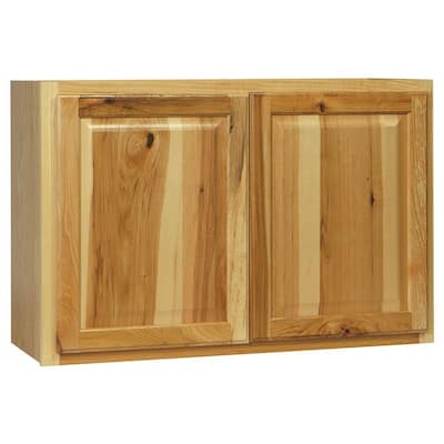 Hampton Wall Kitchen Cabinets in Natural Hickory – Kitchen – The Home Depot