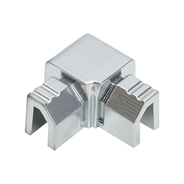 Chrome 3/8 in. Square-Shaped Outside Corner Tile Edging Trim, 2 Pack