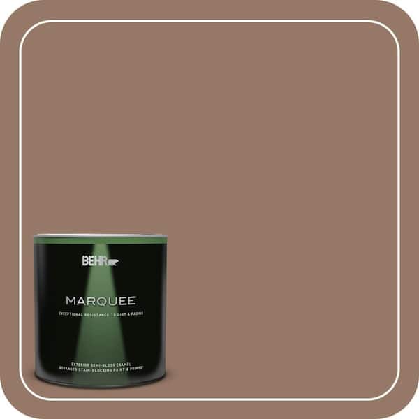 BEHR MARQUEE 1 qt. #BXC-73 True Walnut Semi-Gloss Enamel Exterior Paint & Primer