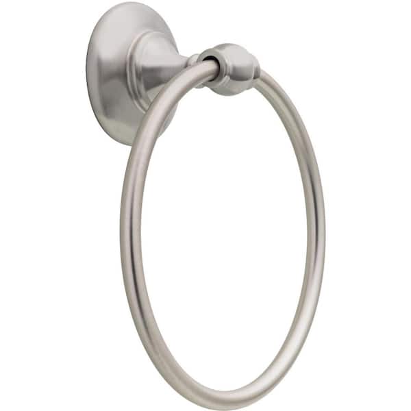 Delta Greenwich II Wall Mount Round Closed Towel Ring Bath Hardware Accessory in Brushed Nickel