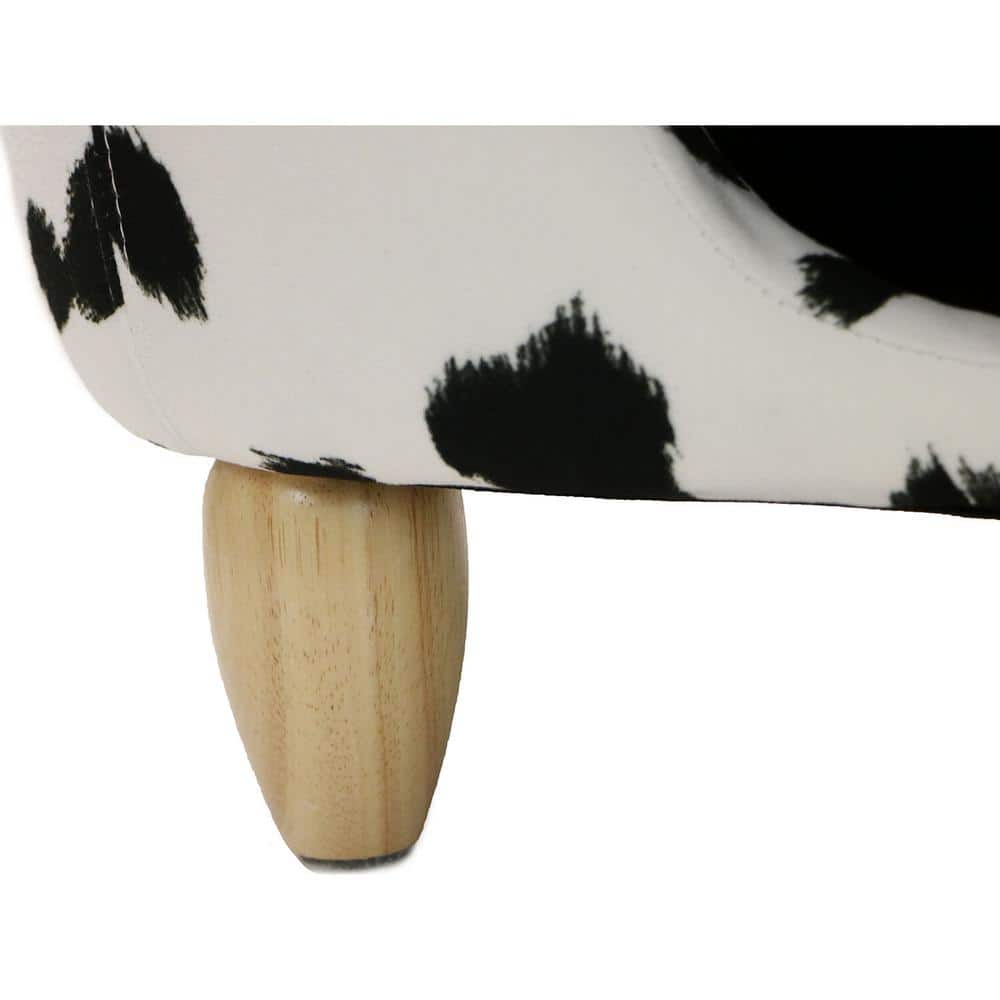 Black and White Cow Animal Shape Pet House Ottoman