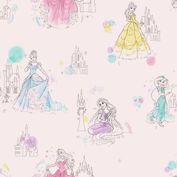 York Wallcoverings 56 sq. ft. Disney Princess Pretty Elegant ...