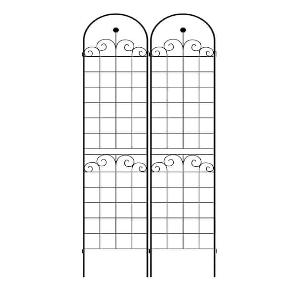 ITOPFOX 86.7 in. x 19.7 in. Metal Garden Trellis for Climbing Plants Outdoor Rustproof Plant Support and Backyard Decor (2-Pack)