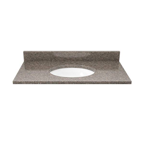 Solieque 31 in. Quartz Vanity Top in Chocolate Sparkle with White Basin