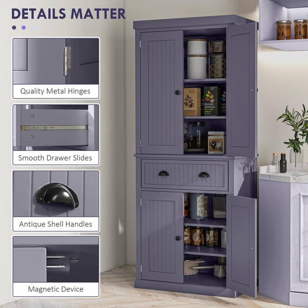 HOMCOM 72 in. Traditional Freestanding Kitchen Pantry