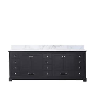 Dukes 84 in. W x 22 in. D Espresso Double Bath Vanity and Carrara Marble Top