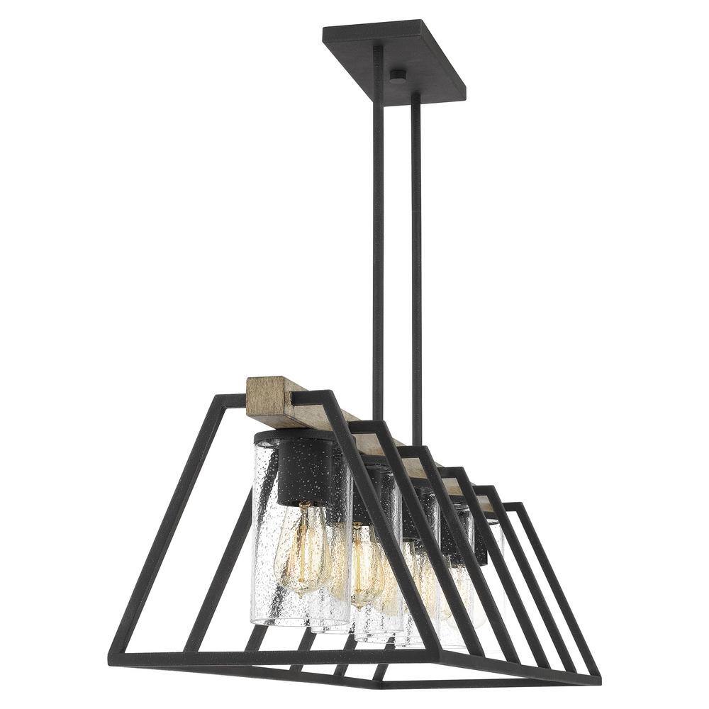 Brockton 42" Gray Ash Steel Outdoor Linear Chandelier
