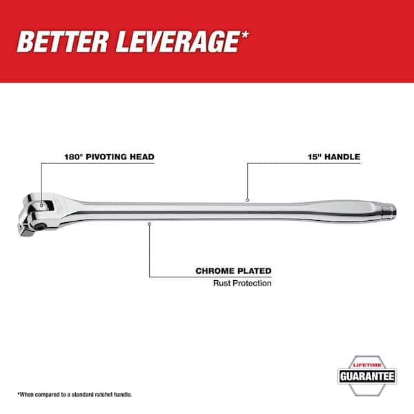 1/2 in. Drive 15 in. Breaker Bar with Extended Ratchet Set (4-Piece)