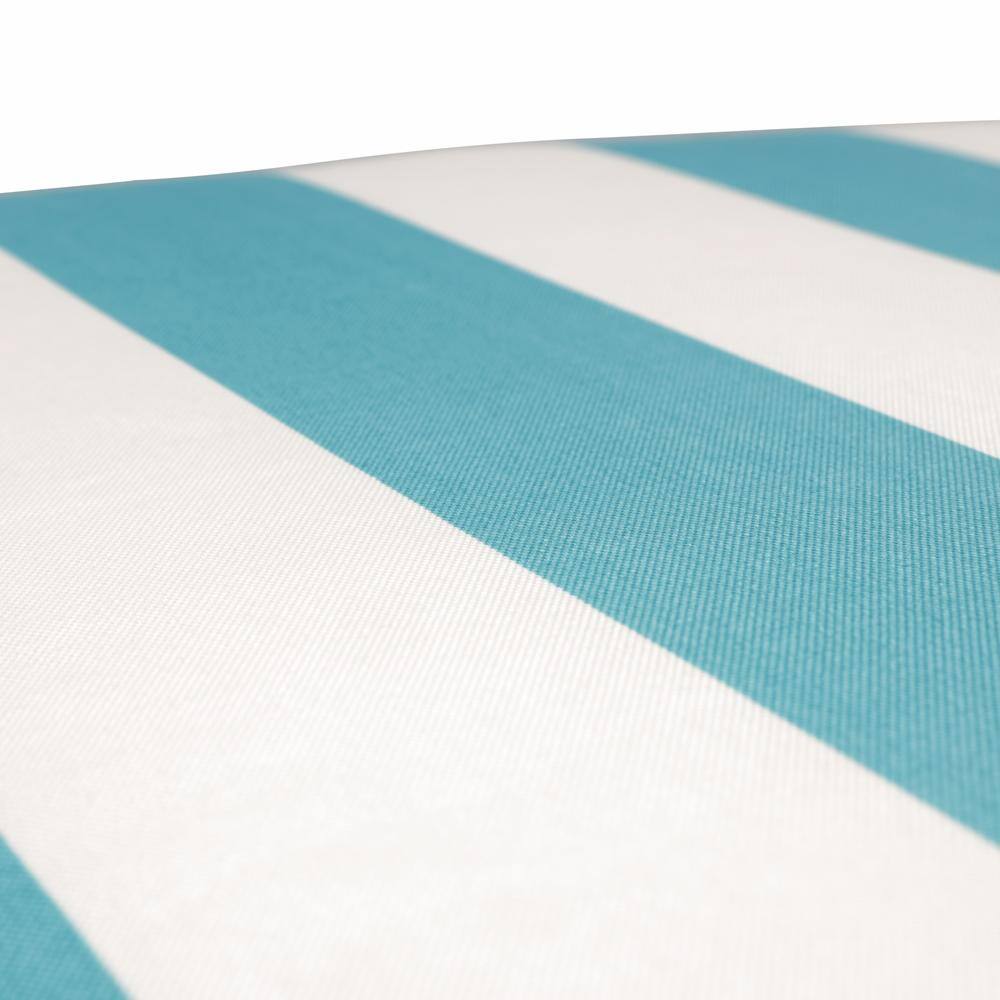 Aqua and White Cabana Stripe Outdoor Throw Pillow Set
