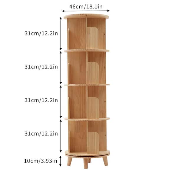 6 Shelf Bookcase Open Storage Swivel Bookcase Revolving Bookshelf