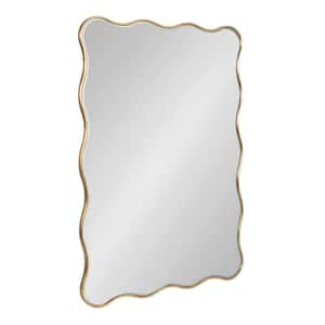 Viona 24.00 in. W x 36.00 in. H Gold Scalloped Glam Framed Decorative Wall Mirror