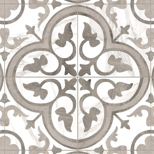 Ella Hill Amberes Grey-Bone 13 in. x 13 in. Ceramic Floor and Wall Tile (15.6 sq. ft./Case)