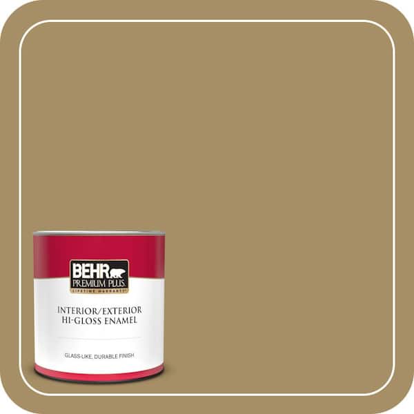 BEHR PREMIUM PLUS 1 qt. #350F-6 Fossil Butte Hi-Gloss Enamel Interior/Exterior Paint & Primer