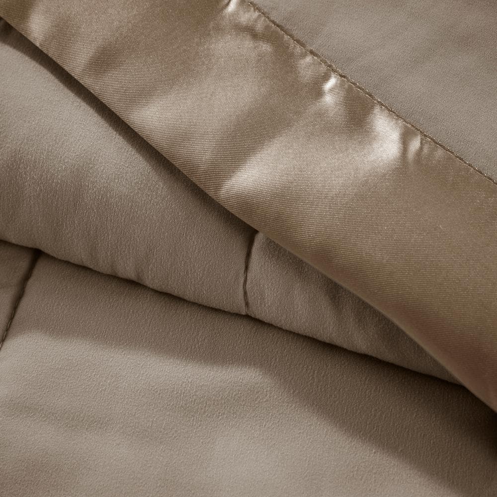 Full Mocha Down Alternative Blanket with Satin Trim