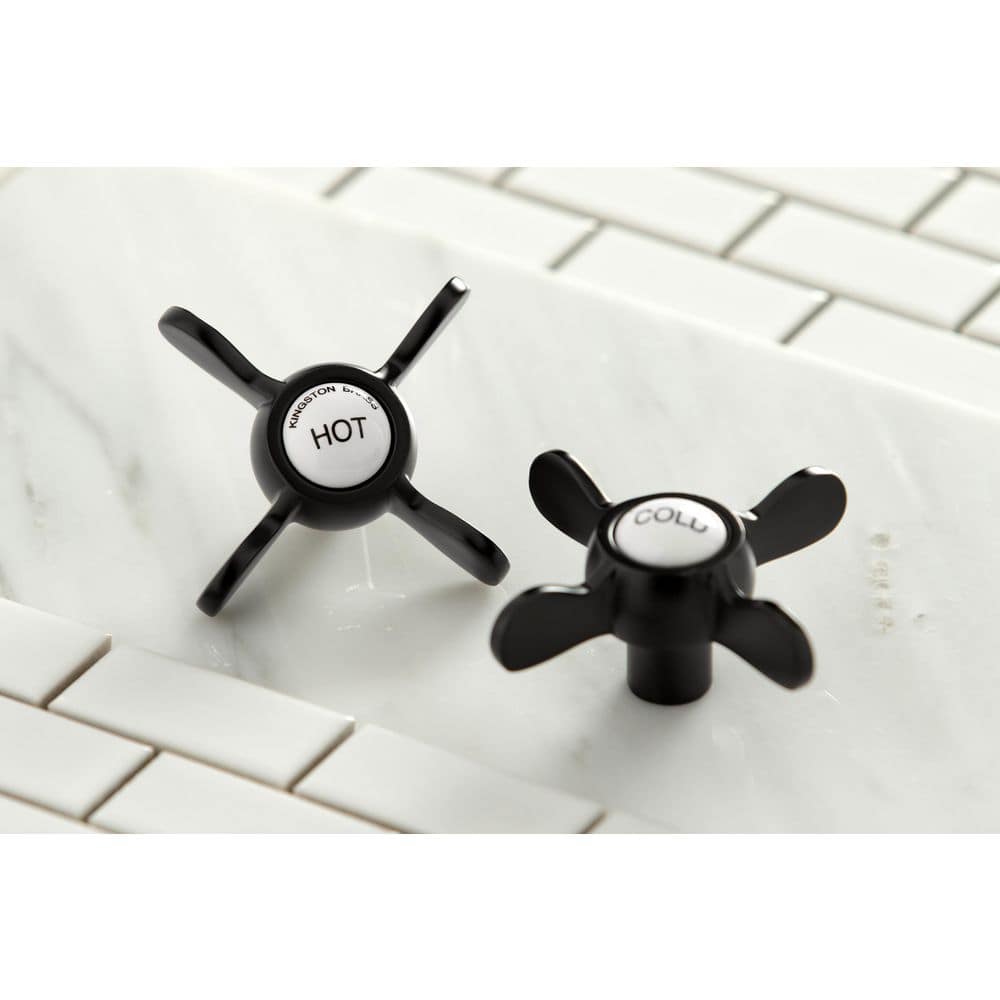 Matte Black Wall Mount Two-Handle Bar Faucet