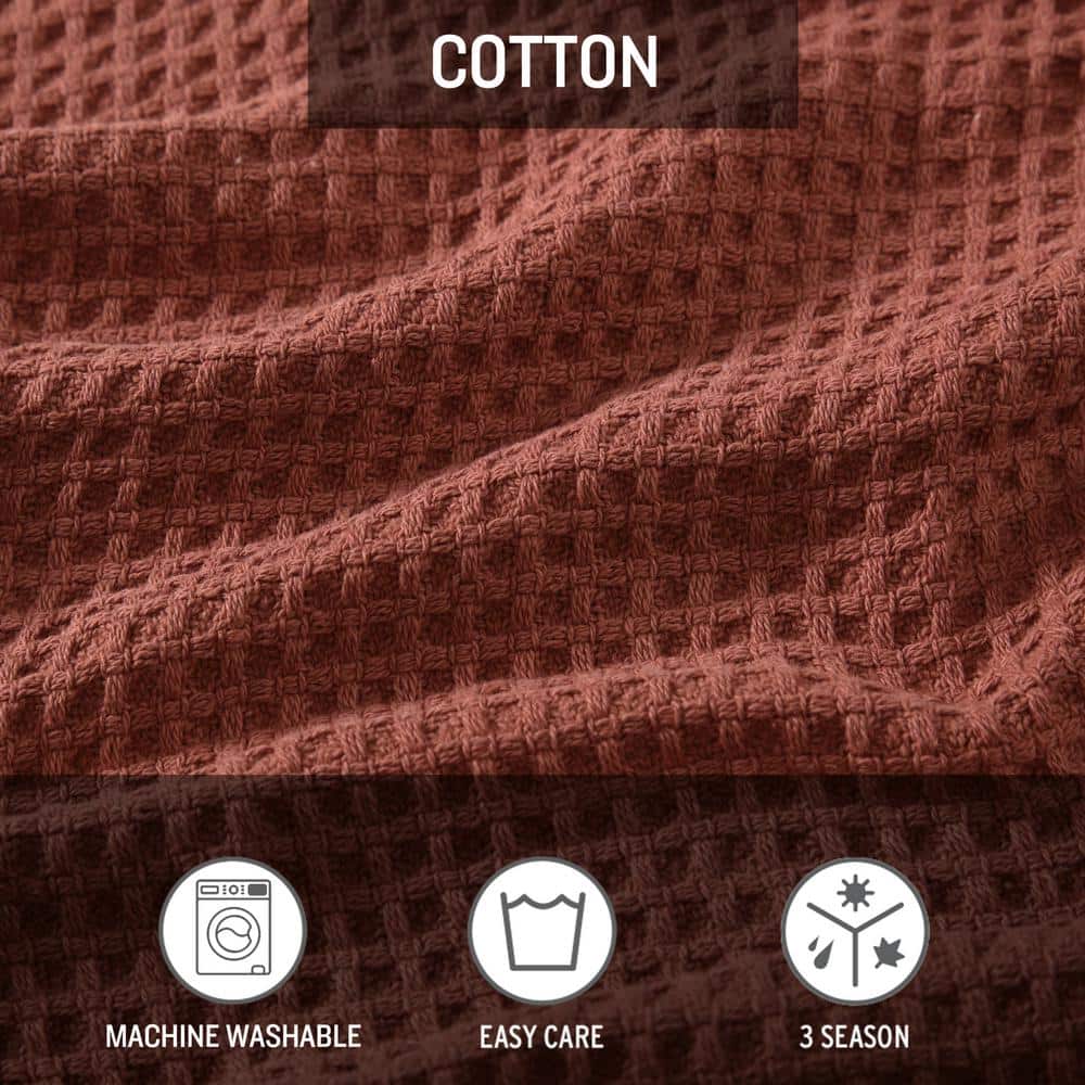 Full Organic Cotton Knitted Reversible Waffle Blanket