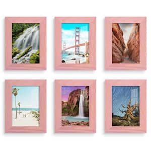 Woodgrain 3.5 in. x 5 in. Sunset Pink Picture Frame (Set of 6)