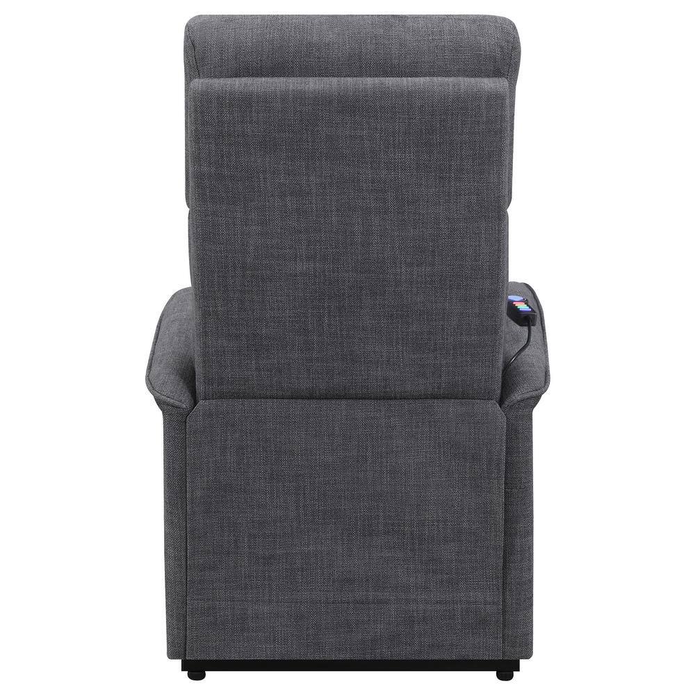 Gray Microfiber Power Lift Recliner with Massage Function
