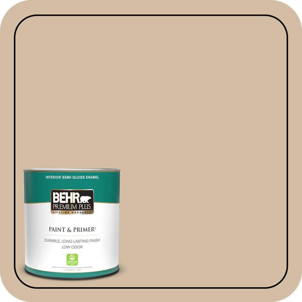 1 qt. Home Decorators #HDC-MD-12 Tiramisu Cream Semi-Gloss Enamel Low Odor Interior Paint & Primer price history on PriceWatchPro