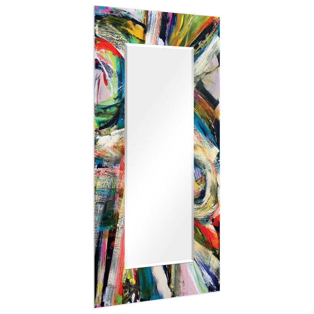 Eclat Art Deco 72"x36" Frameless Beveled Tempered Glass Wall Mirror