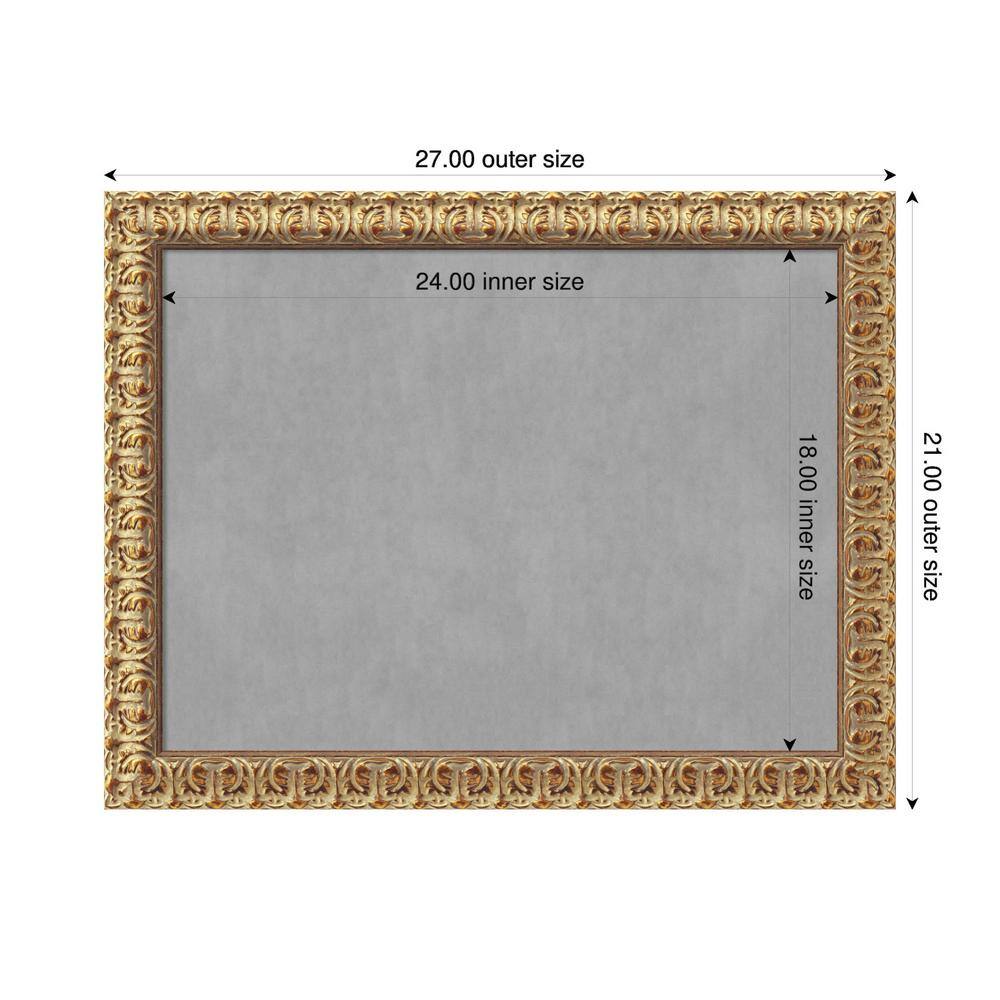 Florentine Gold Framed Grey Magnetic Memo Board 24x18