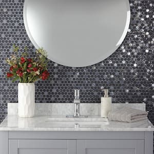 Premier Accents Caviar Penny Round 10 in. x 11 in. x 6 mm Glass Mosaic Wall Tile (0.83 sq. ft./Each)