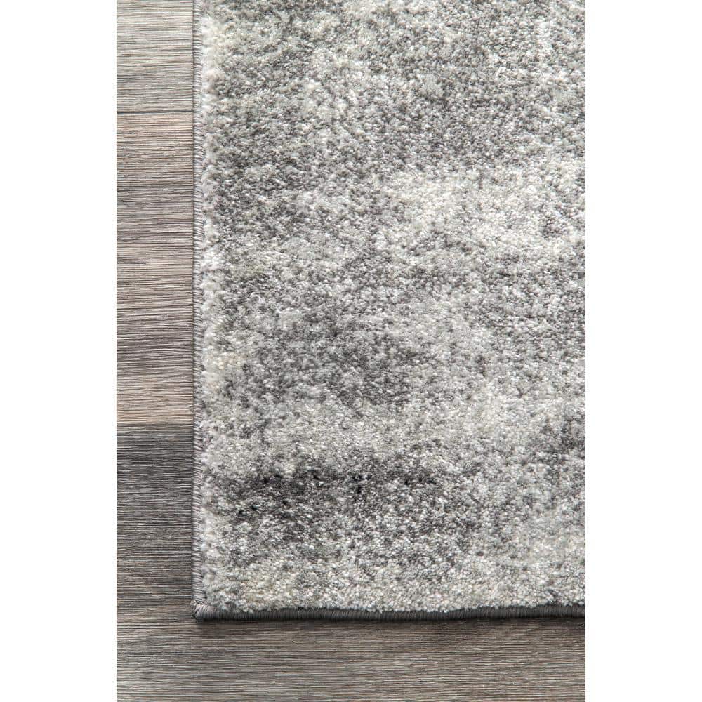 Alayna Black Abstract 9' x 12' Synthetic Area Rug