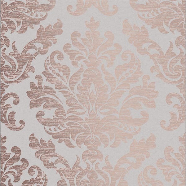 Graham & Brown Antique Taupe Pink and Rose Gold Removable Wallpaper Sample