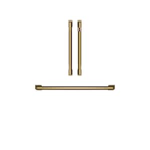 French Door Double Wall Oven Handle Kit in Brushed Brass
