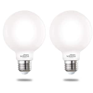 60 Watt Equivalent G25 with Medium Screw Base E26 in Milky Finish Dimmable 2200-6500K Solana WIFI LED Light Bulb 2-Pack