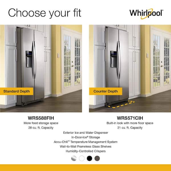 Whirlpool Side x Side Fridge (WRS588FIHW) - White Whirlpool Side x Side Fridge (WRS588FIHW) - White