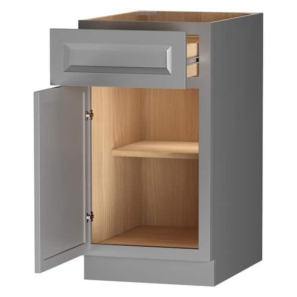 Keyport Shaker 18 in. W x 24 in. D x 34.5 in. H in Charcoal Plywood Tool-Free Ready To Assemble Base Kitchen Cabinet