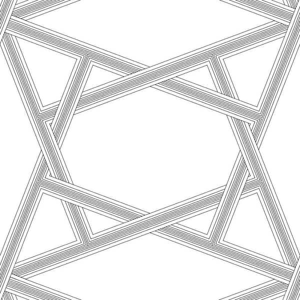 NextWall 31.35 sq. ft. Onyx Crossroads Geo Vinyl Peel and Stick Wallpaper Roll