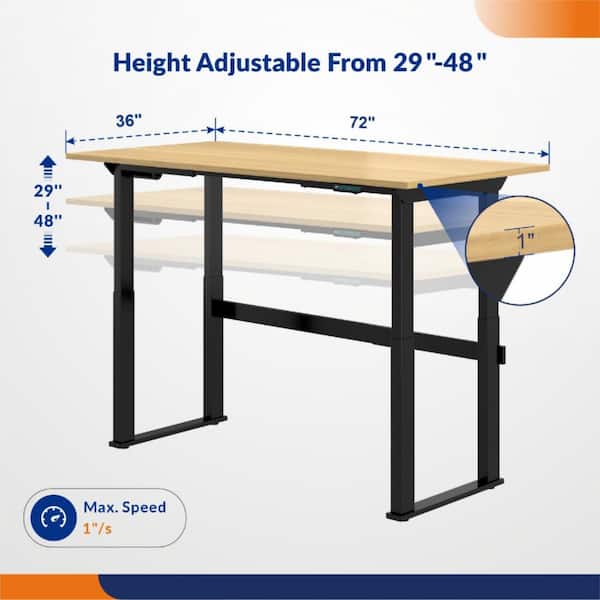 ワークテーブル 72 in. W x 36 in. D Dual Motor Electric Adjustable Height