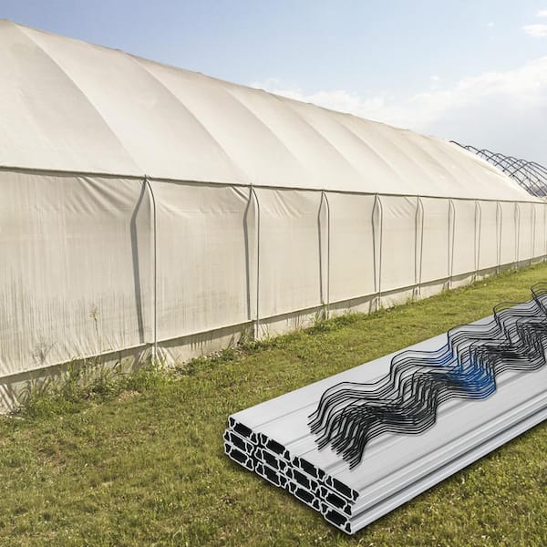 Spring Wire and Lock Channel, 6.56 ft. Spring Lock and U-Channel Bundle for Greenhouse, 50 Packs PE Coated Spring Wire