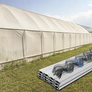 Lock Channel 50 Pcs 6.56 ft. Spring Lock and U-Channel Bundle Plastic Poly Film or Shade Cloth Attachment