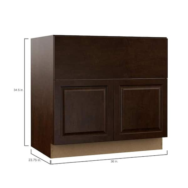 Hampton Bay Designer Series Gretna Assembled 36x34 5x23 75 In Farmhouse Apron Front Sink Base Kitchen Cabinet In Espresso Bsa36 Gres The Home Depot