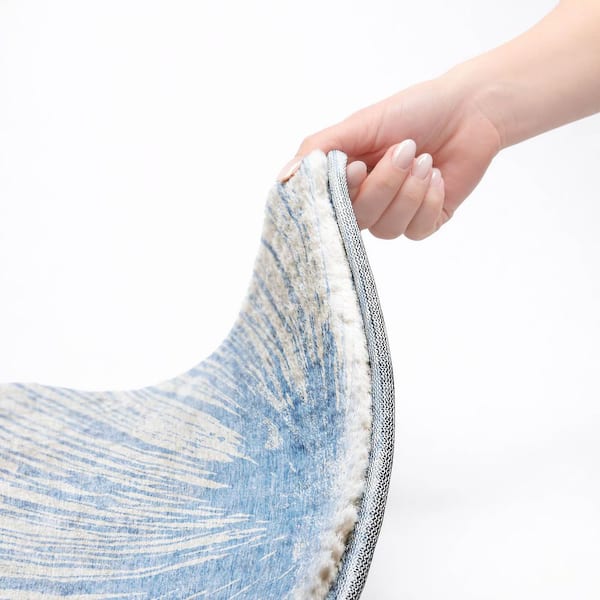 Dream Shag Premium Machine Washable Abstract ADS642 Denim 10 ft. x 14 ft. Area Rug