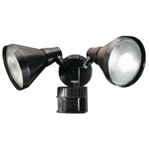 Heath Zenith 180° Motion Sensor Bronze Outdoor Security Light with Bulb Shields