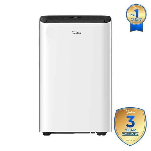 8,000 BTU Smart Portable AC Cools up to 350 sq. ft. with Remote, 3-Speeds, Washable Filter, Digital Display in White