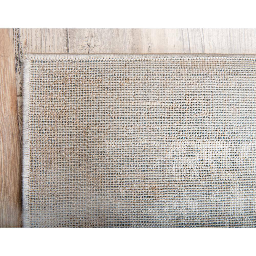 Beige 5'3" x 8' Synthetic Rectangular Easy-Care Area Rug